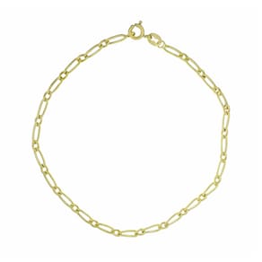 Pulseira Ouro 18k Delicada Unissex Elo Grumet 1x1 21cm