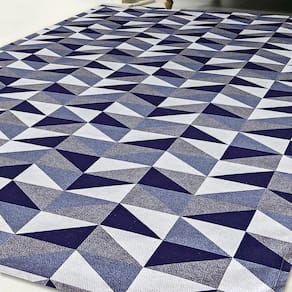 Tapete Jacquard 2,00M X 2,50M Estampado Azul Marinho