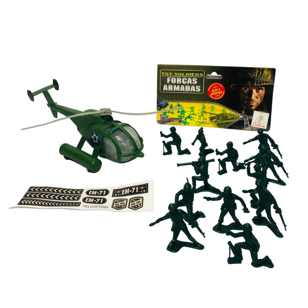 Gulliver Forças Armadas Helicóptero + Soldados Brasileiros
