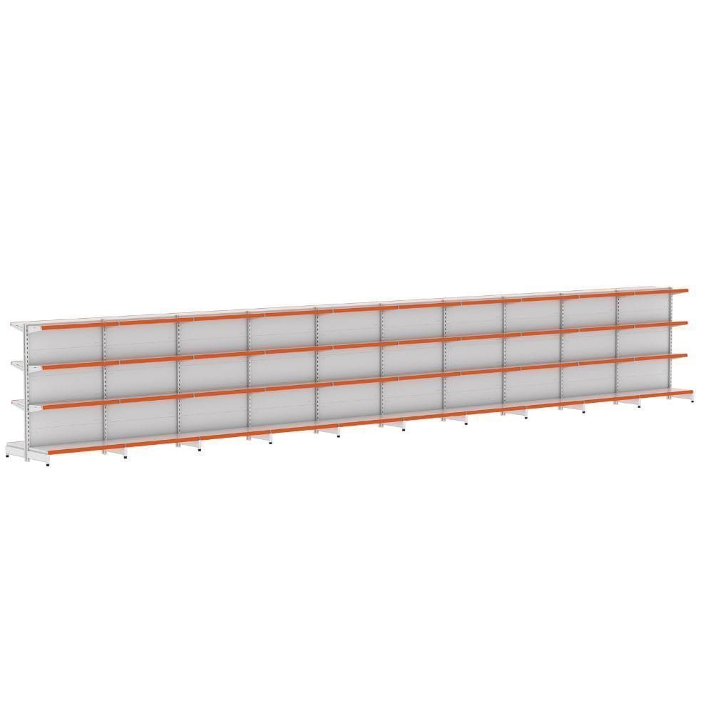 Kit 10 Módulos de Gôndolas Centro 1,37 FIT40 Branco Amapá
