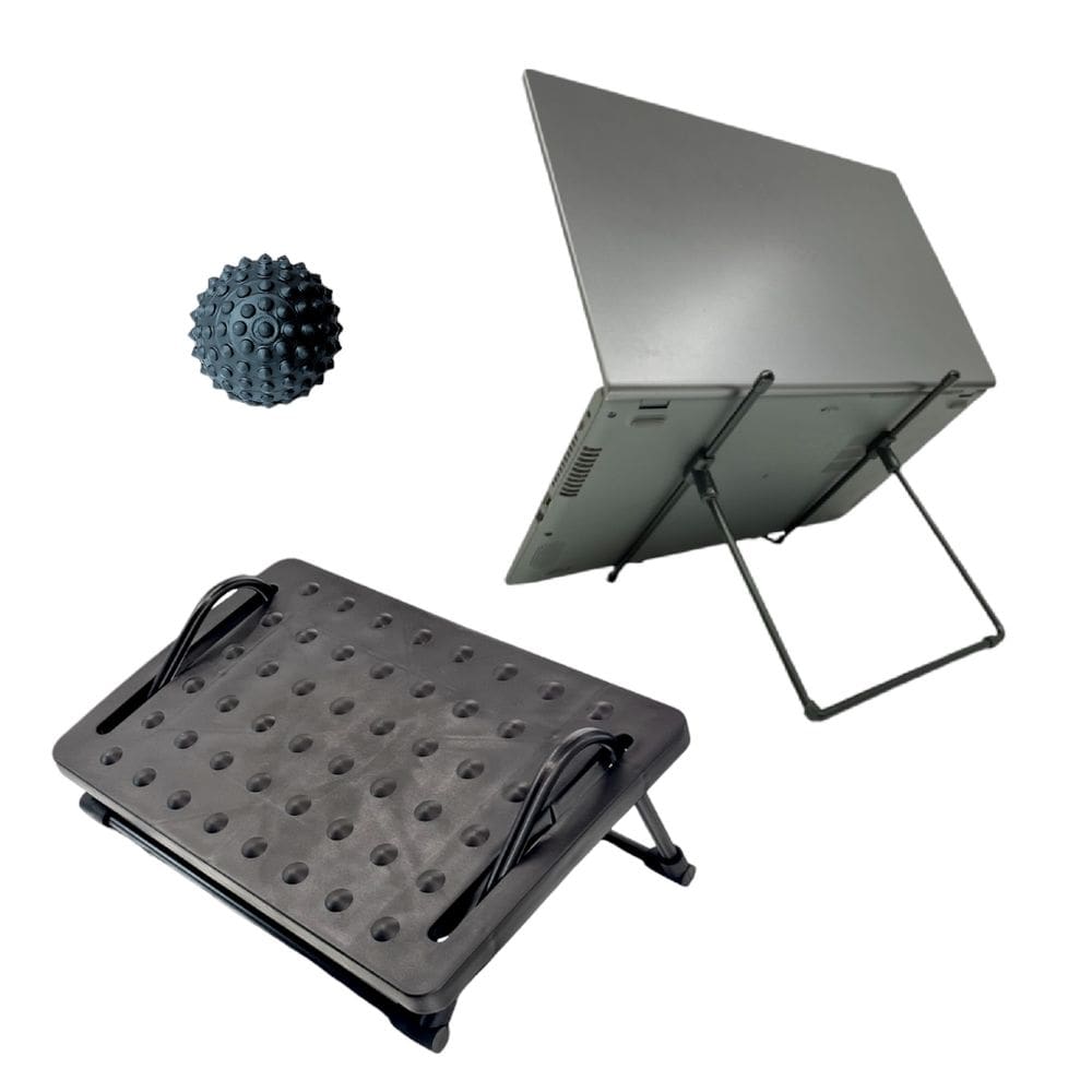 Kit Ergonômico NR-17 Home Office Escritório com Bolinha Massageadora