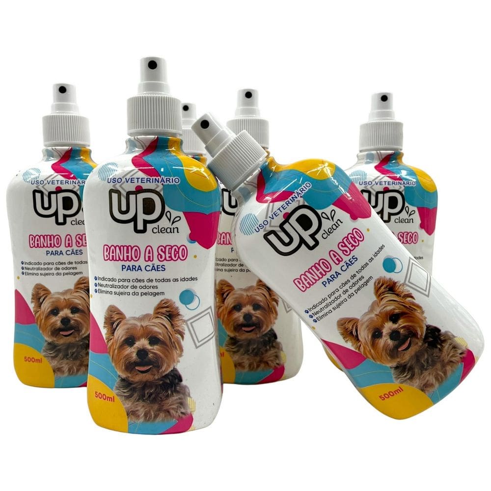 Kit com 5 Banho A Seco Em Spray Para Caes Sem Enxague 500ml