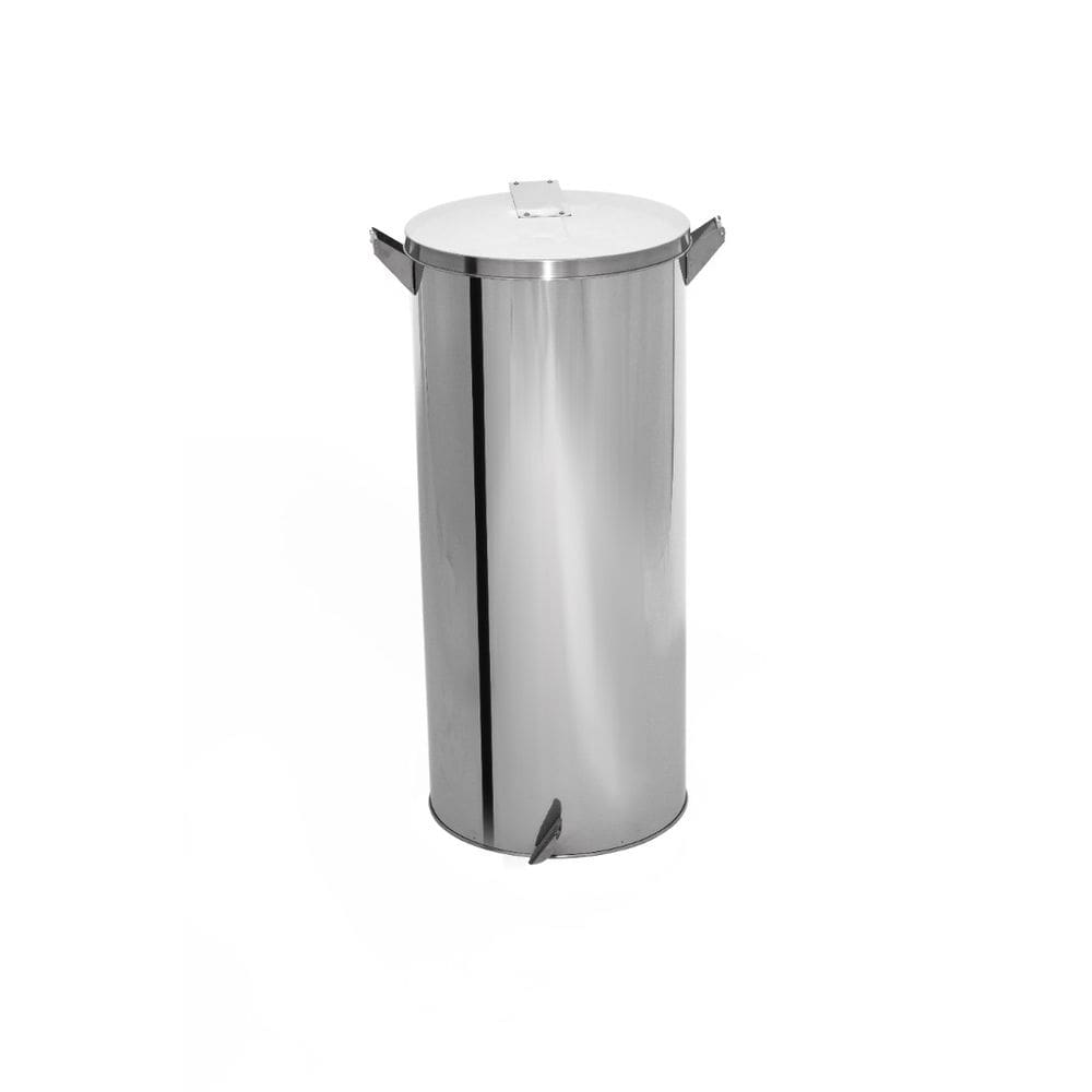 Lixeira Pedal e Alça 50L em Aço Inox