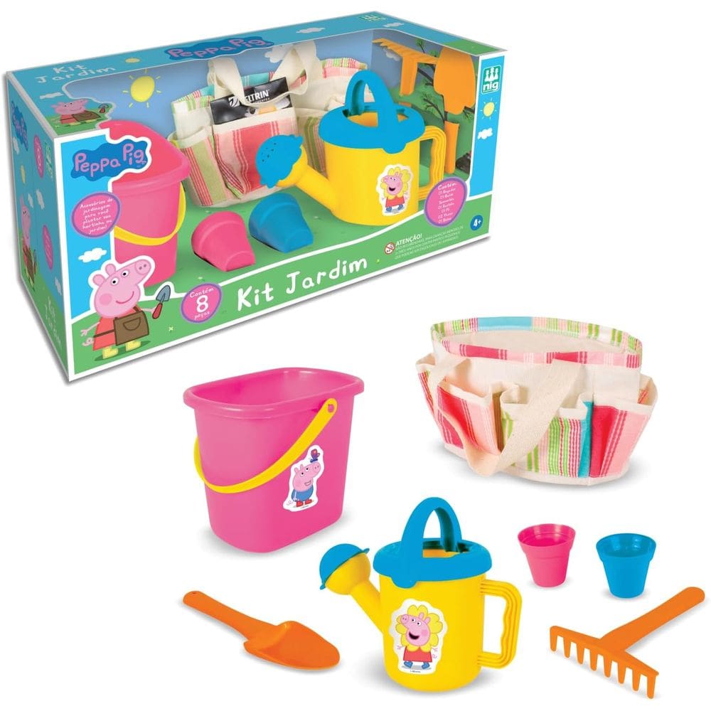 Conjunto Jardinagem Infantil Peppa Pig Brinquedo Didático 7 Peças - Nig Brinquedos