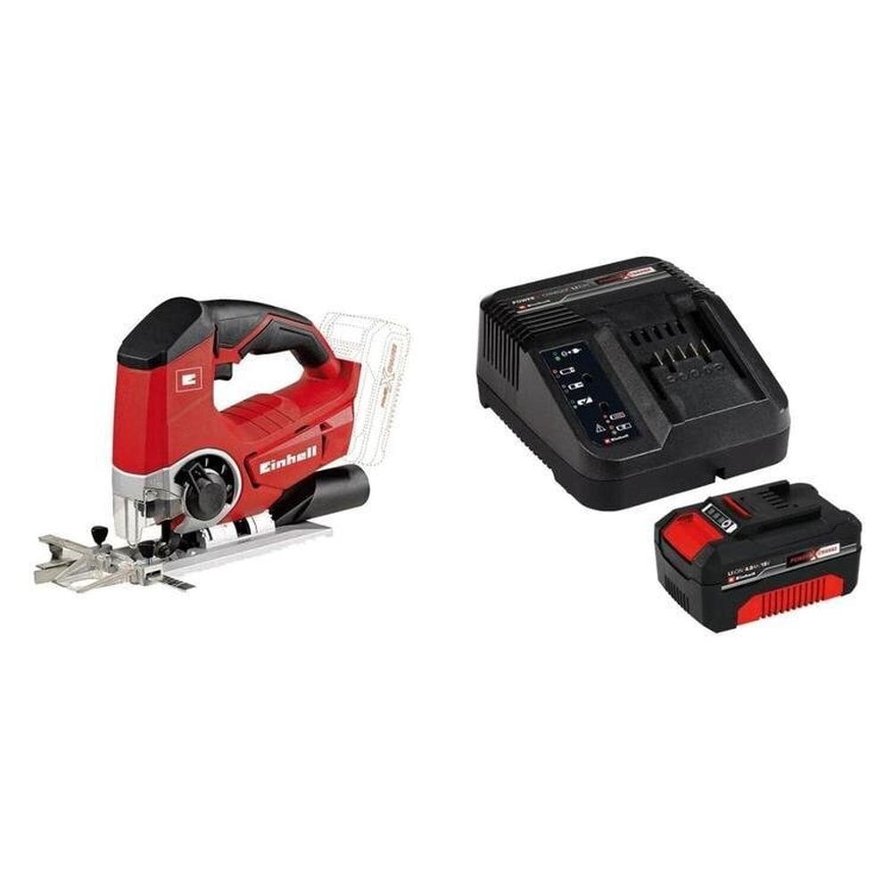 Serra Tico Tico a Bateria Te-js 18 Li-solo e 1 Kit Carregador Bivolt com Bateria 18v 4,0ah Pxc Vermelho