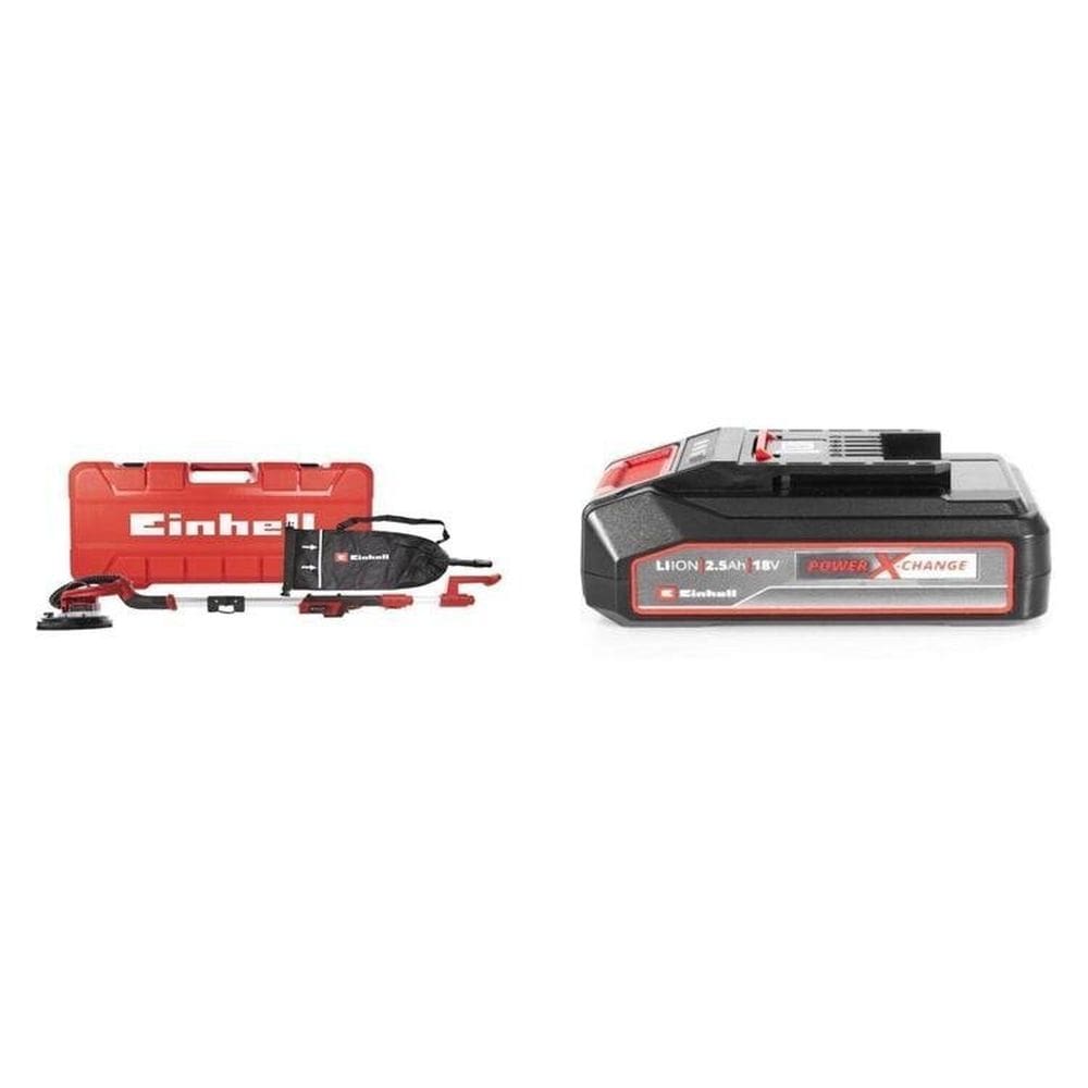 Kit Lixadeira de Paredes À Bateria Te-dw 18/225 Li com Bateria Power-x-change 18v 2,5 Ah Li Einhell Preto