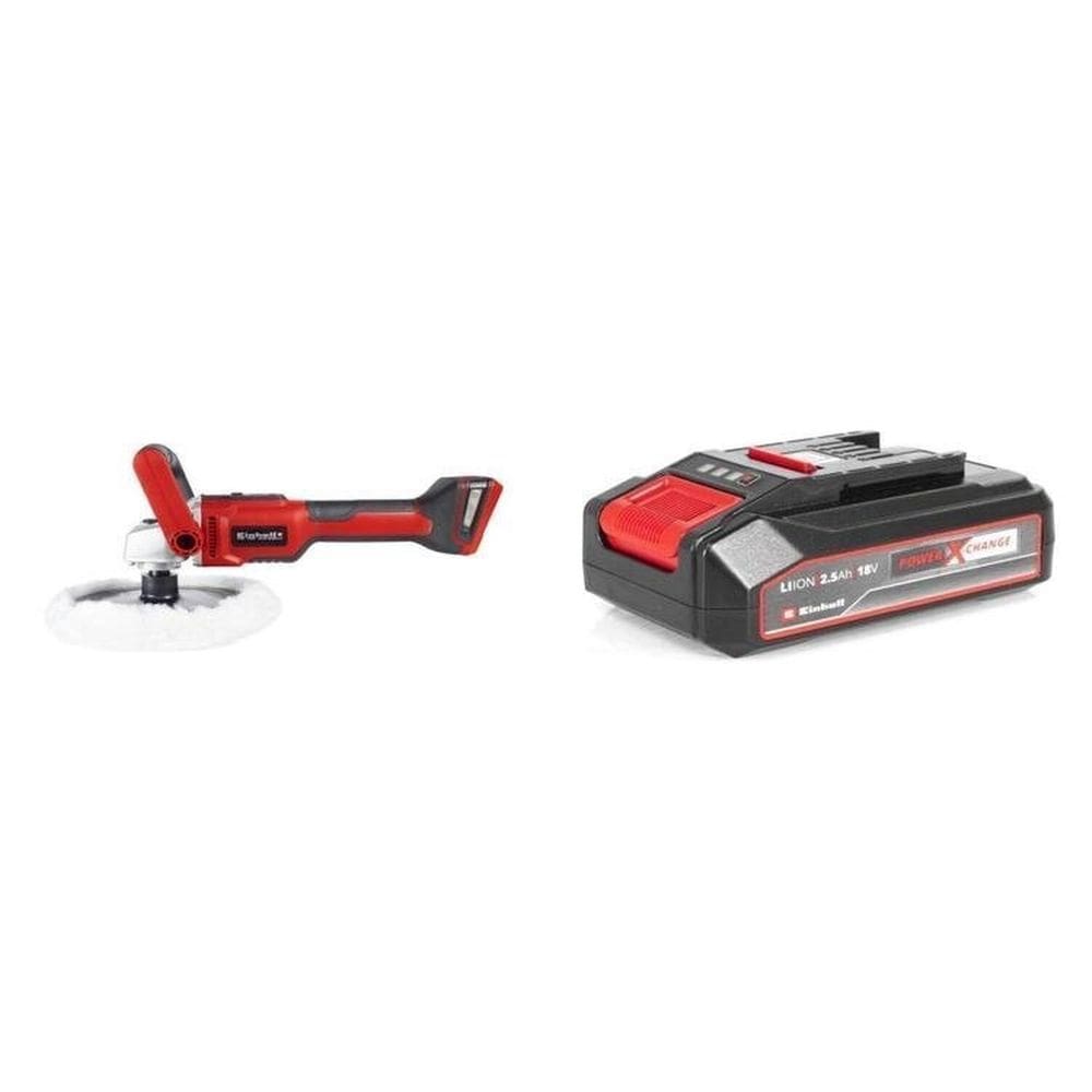 Kit Lixadeira Politriz Ce-cp 18/180 Li e com Bateria Power-x-change 18v 2,5 Ah Li Einhell Preto
