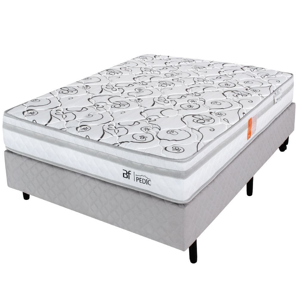 Cama Box com Colchão Queen Ortopédico Firme Espuma D28 158x198cm BF Colchões