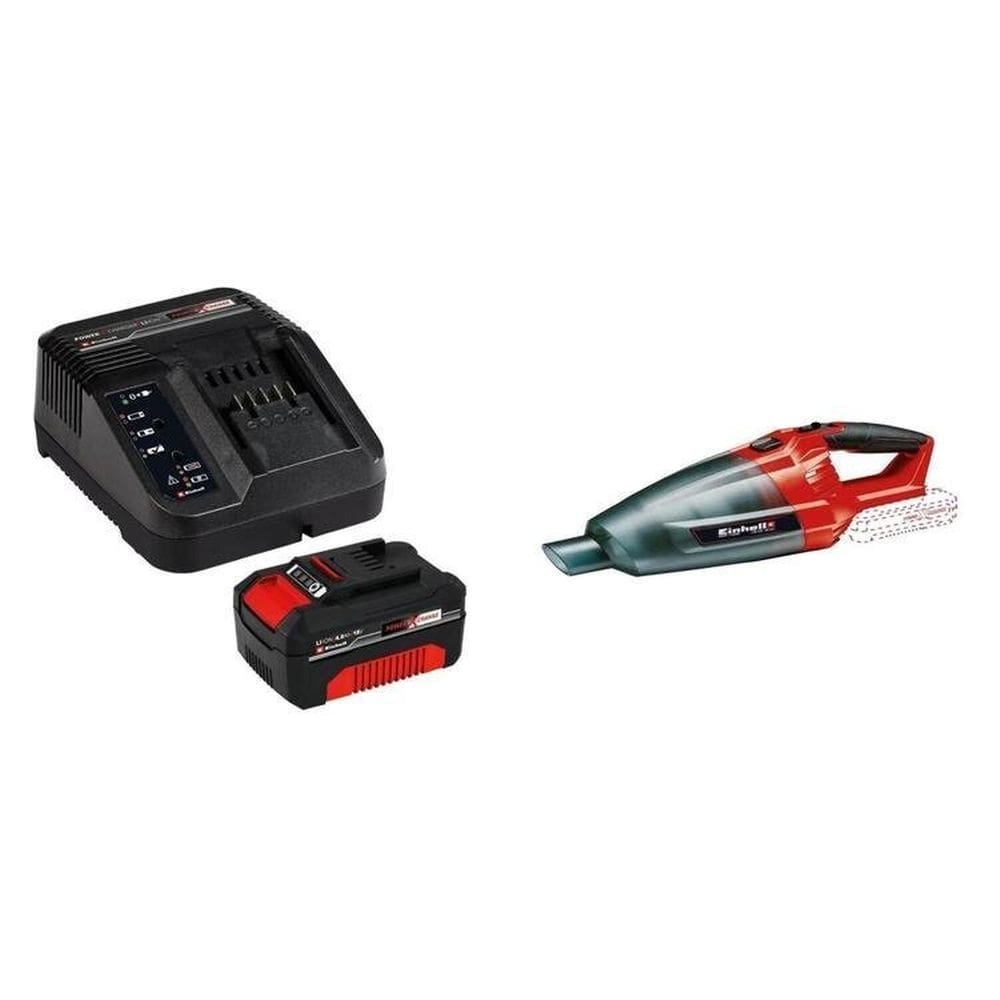 Aspirador de Po Bateria Te-vc 18 Li Solo e Kit Carregador Bivolt com Bateria 18v 4,0ah Pxc Einhell Vermelho/Preto