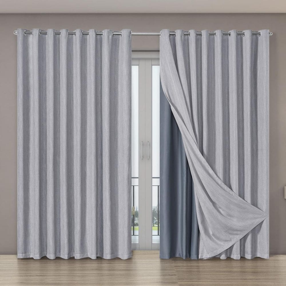 Cortina Porta Blecaute Voil Gaze Linho 5,60M X 2,70M Cinza