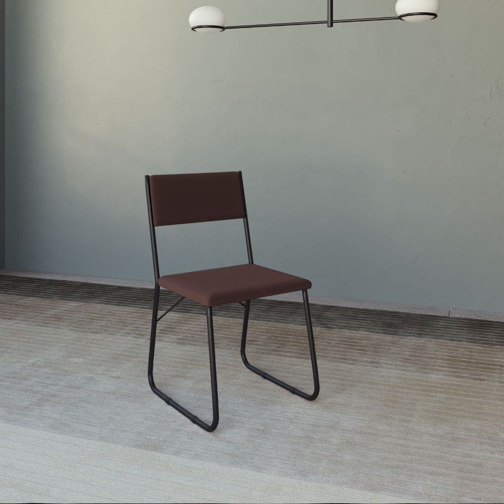 Cadeira de Jantar Estofada Angra - Marrom