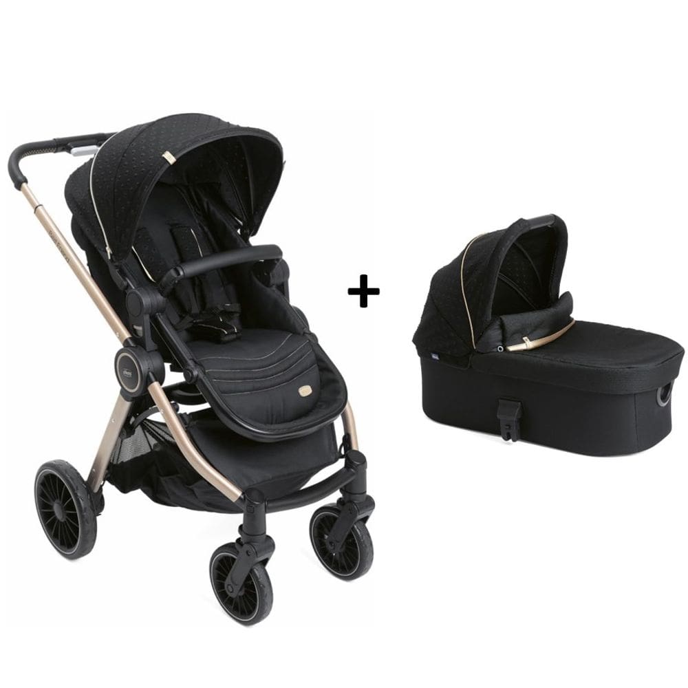 Kit Carrinho de Bebê + Moisés Best Friend Pro Chicco Black Re Lux