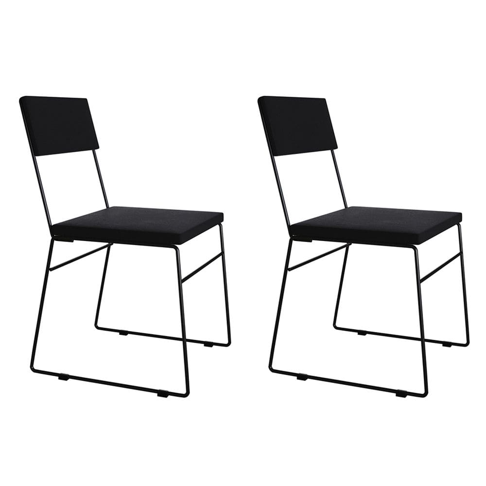 Kit 2 Cadeiras de Jantar Estofada Málaga Veludo Preto