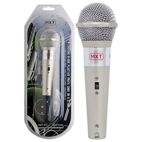 Microfone Mxt M-996 Plastico Prata Com Fio 3 Metros 541023