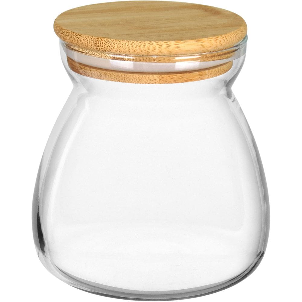 POTE PORTA MANTIMENTOS HOME&CO COM TAMPA BAMBU BOROSSILICATO 650ml 11x8x8cm TRANSPARENTE