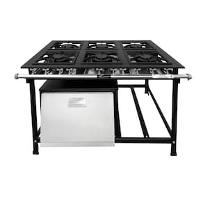 Fogão Industrial 6 Bocas 30x30 Baixa Pressão P7 com Forno JCN