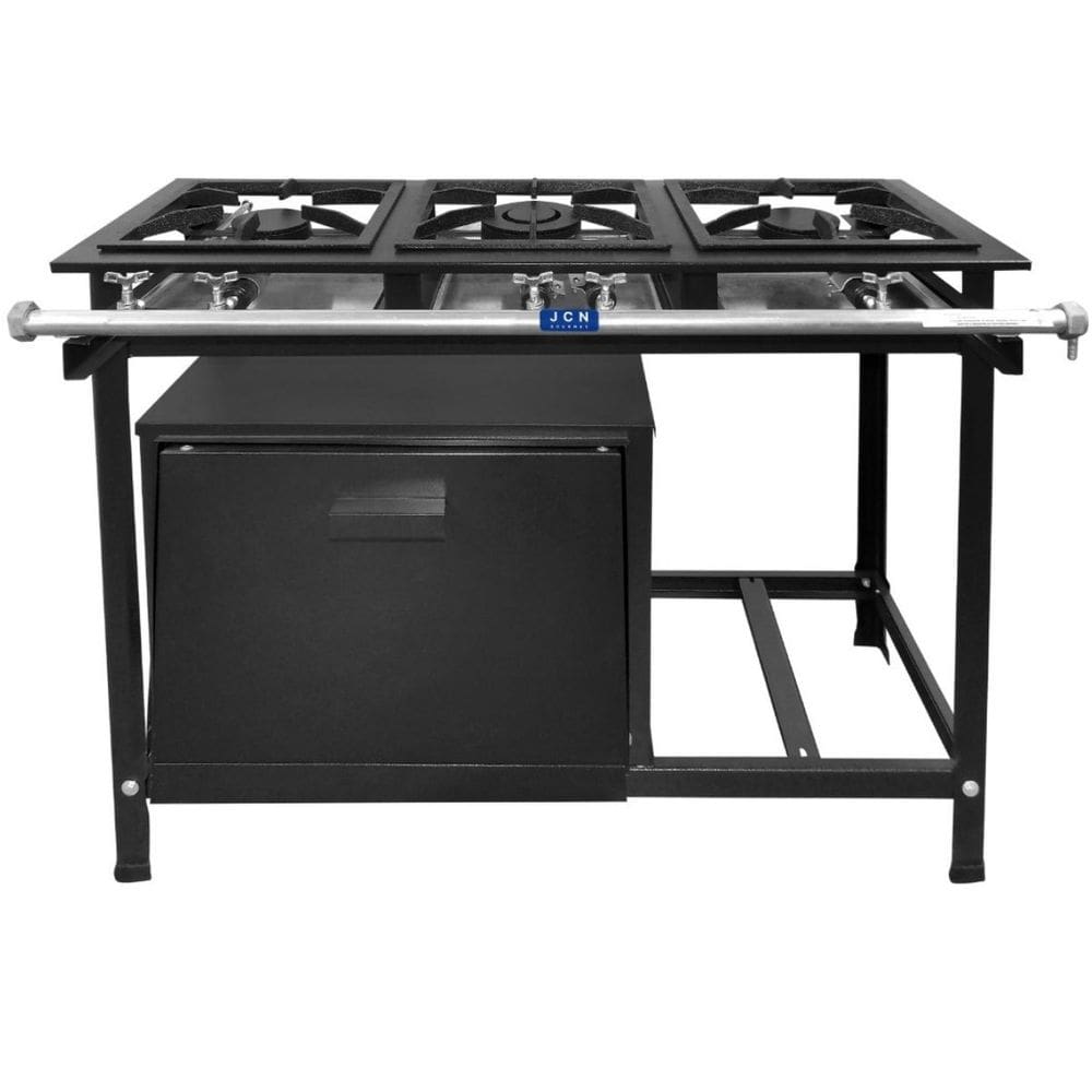 Fogão Industrial 3 Bocas 30x30 Baixa Pressão P5 com Forno JCN