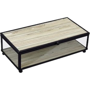 PORTA JOIAS DECORATIVO ENFEITE ORGANIZADOR HOME&CO VIDRO 6x10x20cm BEGE