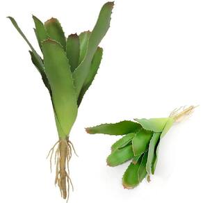 Kit 6 Peças Bromélia Planta Artificial Verde 21cm 8 Folhas