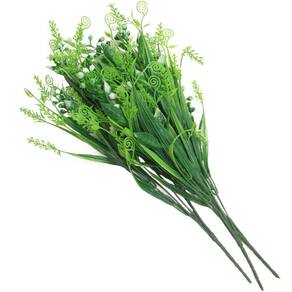 6 Ramos Decoração Arranjo Flor Planta Artificial Buquê Plástico Floral 5 Ramos Cada 44cm