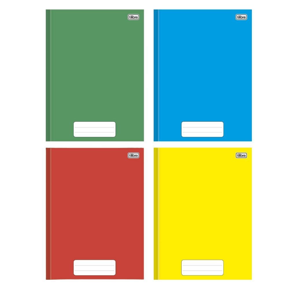 Kit 04 Cadernos (PEQUENO) Brochura 1/4 Pepper 80 Folhas 14x20cm Capa Dura Tilibra | Caderno de Recados Escolar