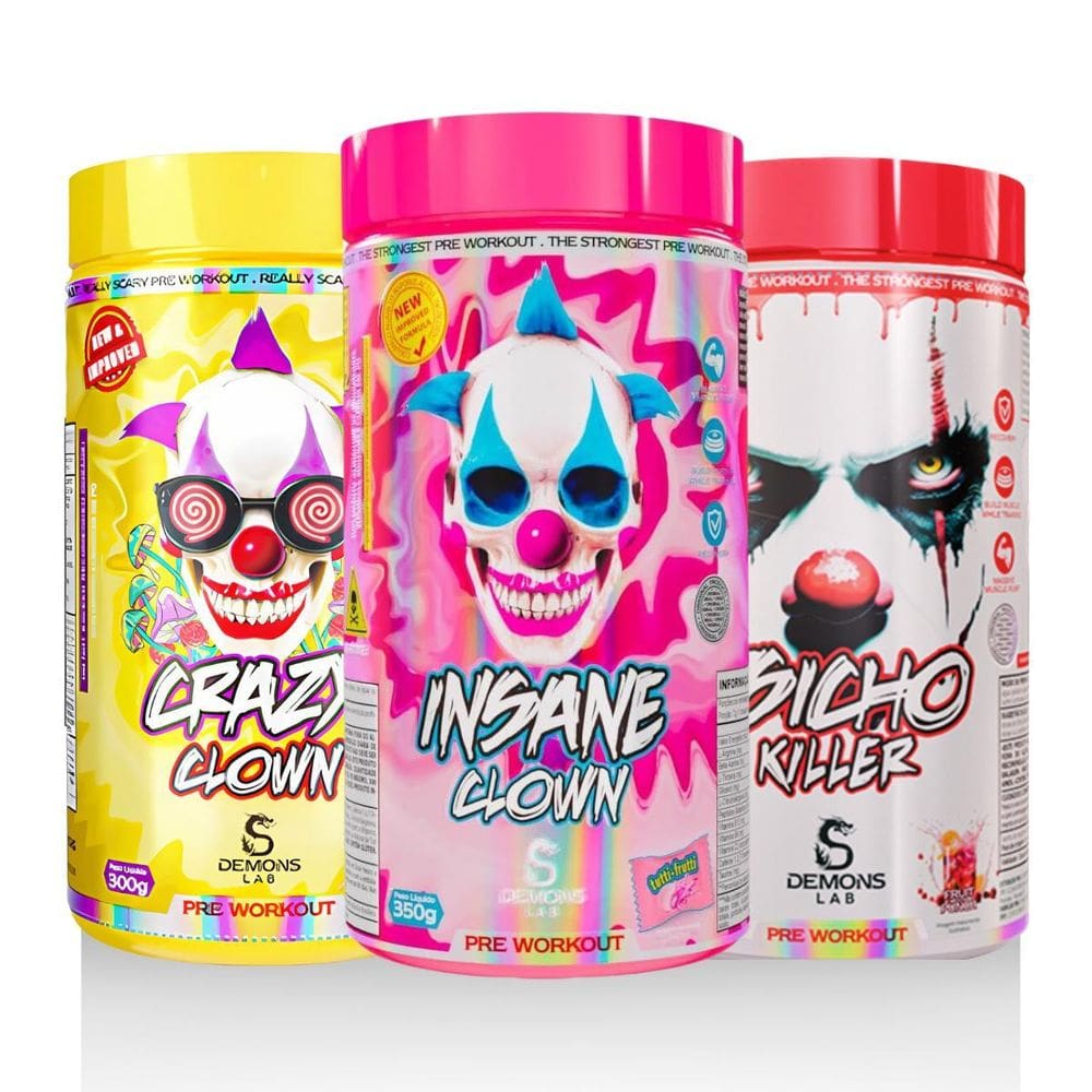 Trio De Pré Treinos Demons Lab Insane, Crazy E Psicho Killer