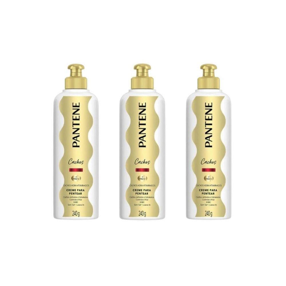 Creme Para Pentear Pantene 240G Hidra-Vit Cachos - Kit C/3Un