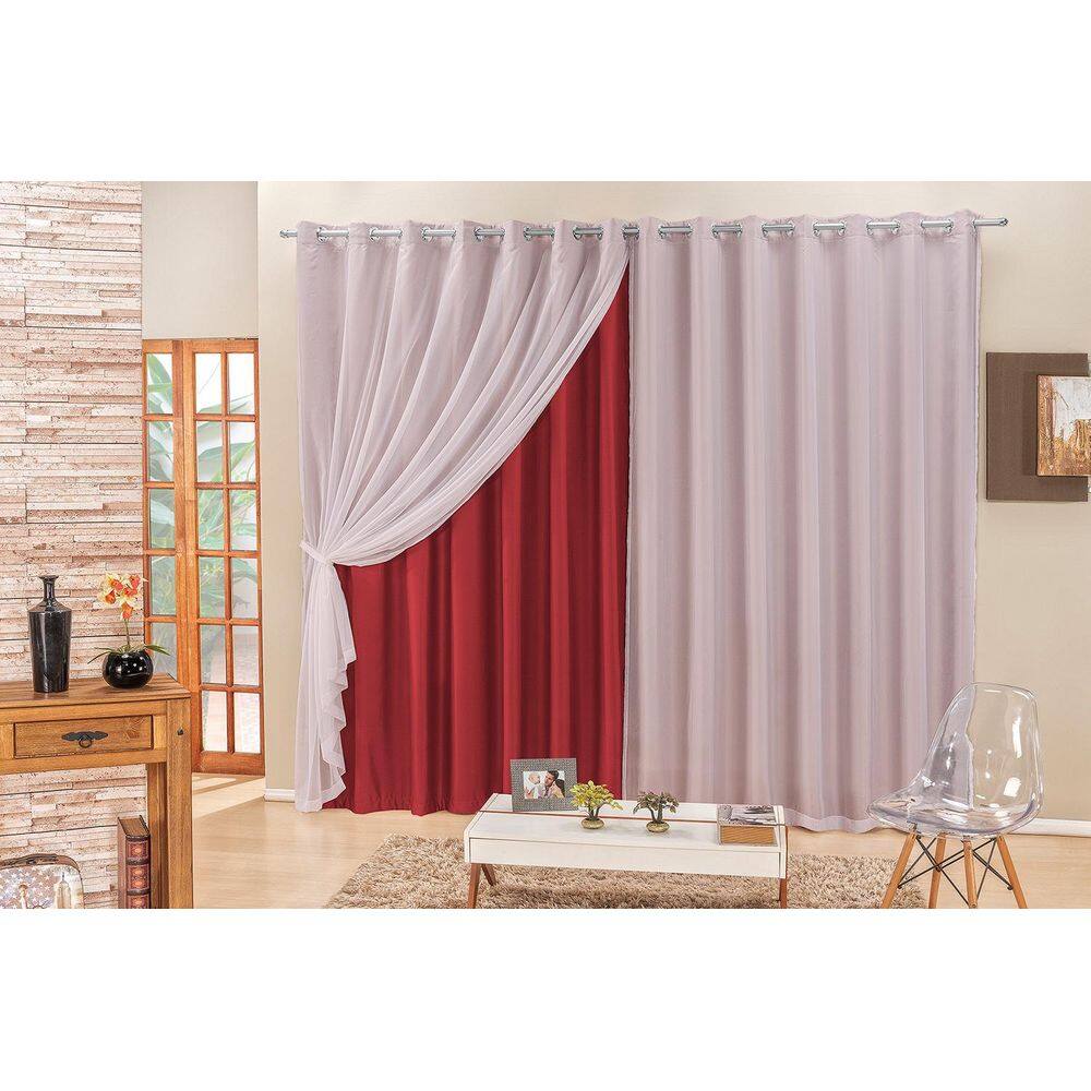 Cortina Elegance 2,00 X 1,70 Vermelho