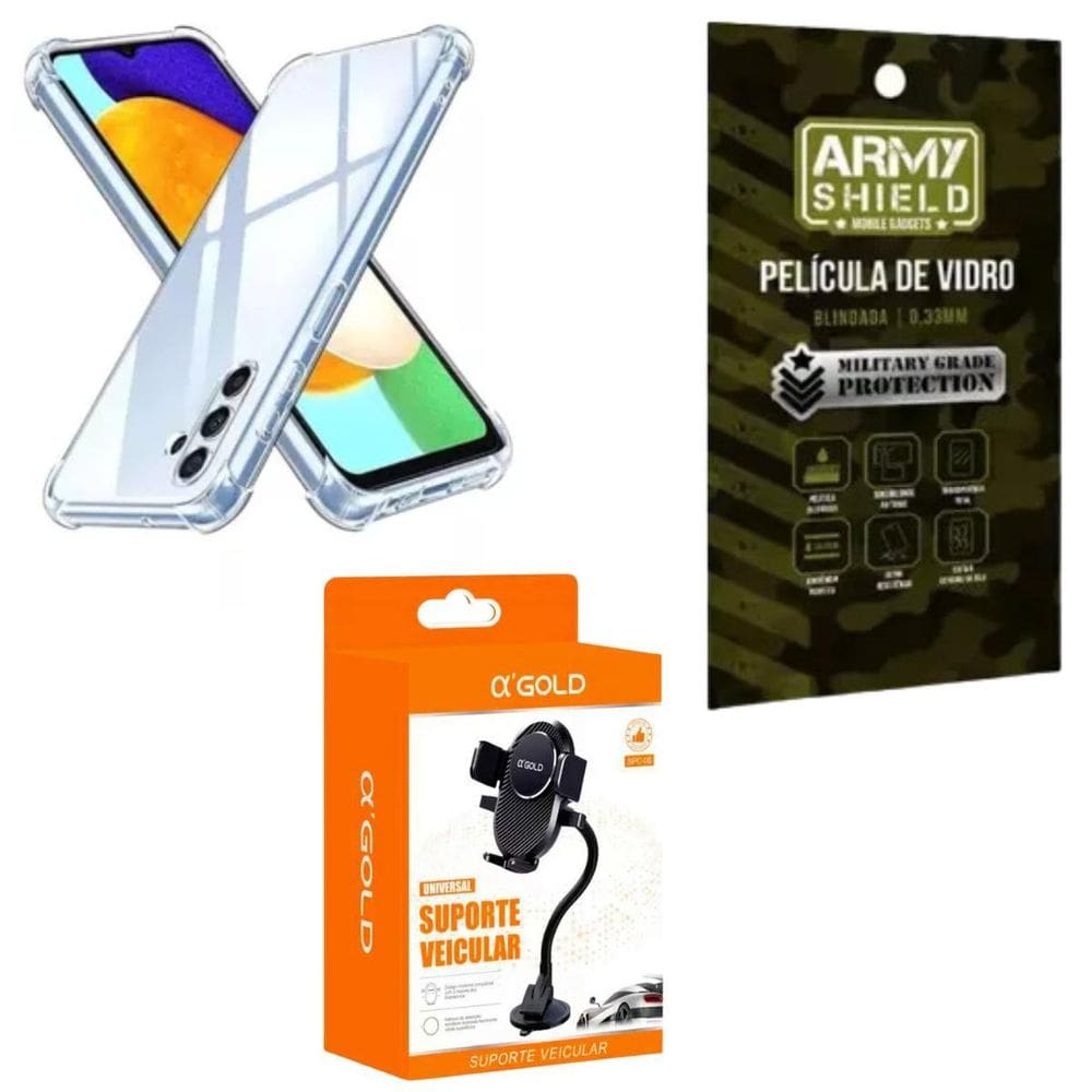 Capinha Para Galaxy M55 + Suporte Veicular + Pelicula