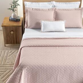 Colcha Cama Casal 3 Peças Bordado 200 Fios Verity Rosa