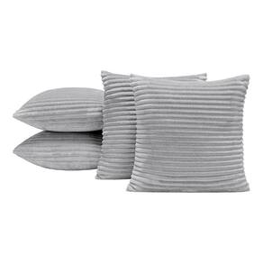 4 Almofadas Cheias Bariloche 45X45 Fibra Siliconada Cinza