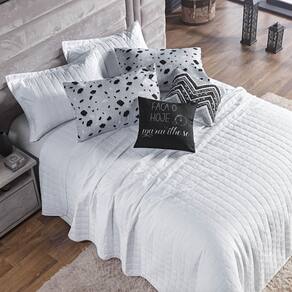 Colcha Cama Queen 7 Peças Basic 300 Fios Branco Ethnic