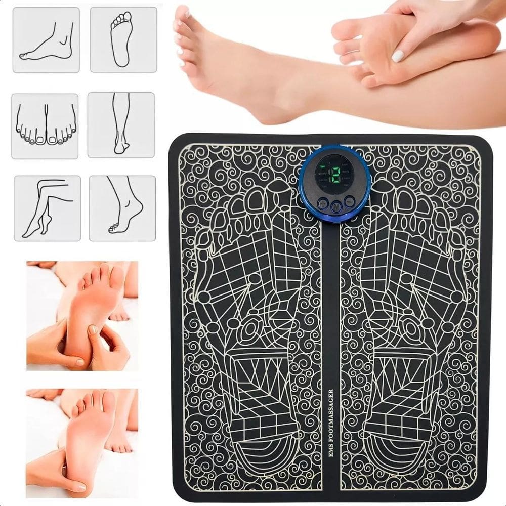 Massageador De Pés Ems Preto Magnético Com Garantia +