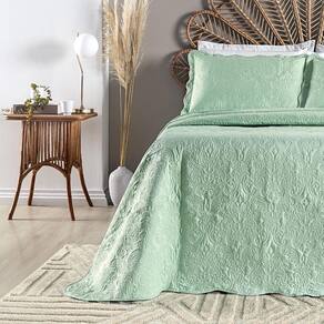 Colcha Cama Casal 3 Peças 200 Fios Angel Verde Salvia