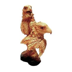 Decoração Escultura Cabeças De Águia Estátua Em Resina 23cm