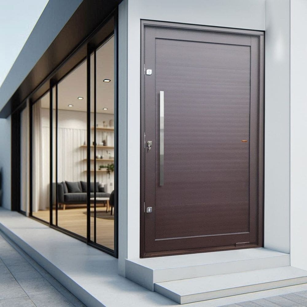 Porta Pivotante Lambril com Puxador Lado Esquerdo Elite 216x100 Corten