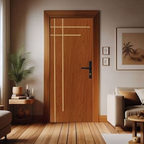Kit Porta de Madeira 215x75cm Batente de Aço 14cm Duraplac Marrom