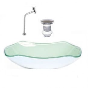 Cuba de Vidro para Banheiro Oval 47 Cm Branco