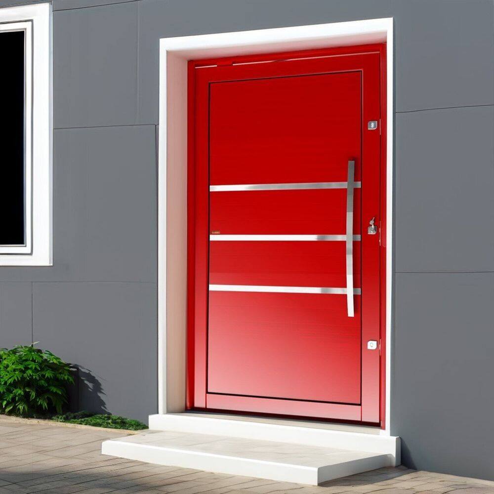 Porta Pivotante Lambril Evolution com Puxador Lado Esquerdo Elite 240cmx130cm Vermelho