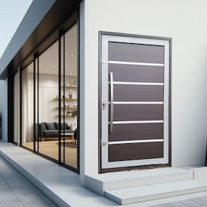 Porta Pivotante Lambril Premium com Puxador Lado Esquerdo Elite 216x100 Mix Corten