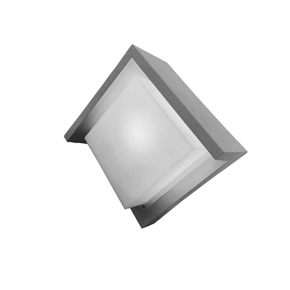 Arandela Cinza Quadrada Luminária Parede Muro + Lâmpada Led G9 7w Alta Performance Branco Frio 110v