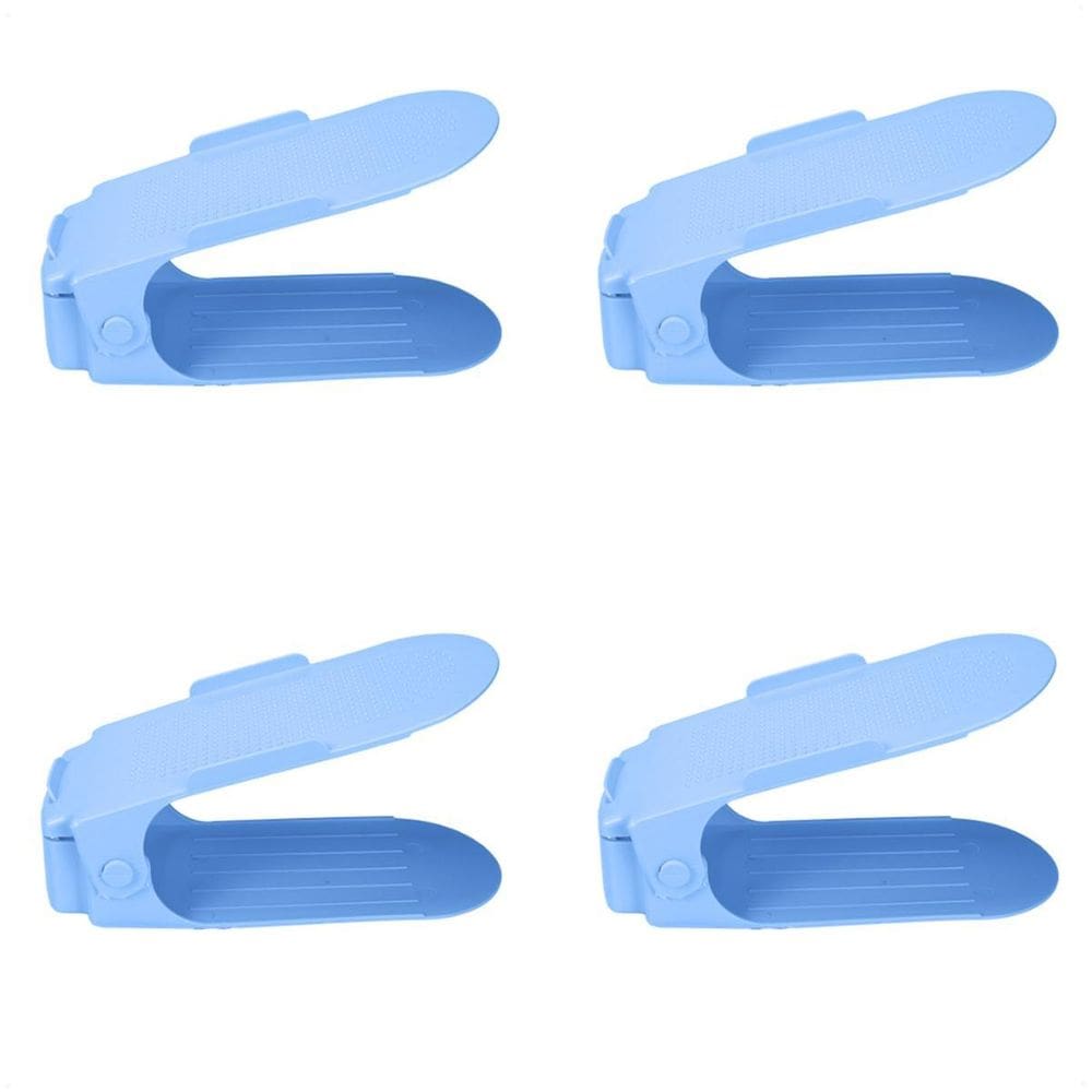 Kit 4 Organizadores Sapatos Reforçado Regulagem Altura Azul