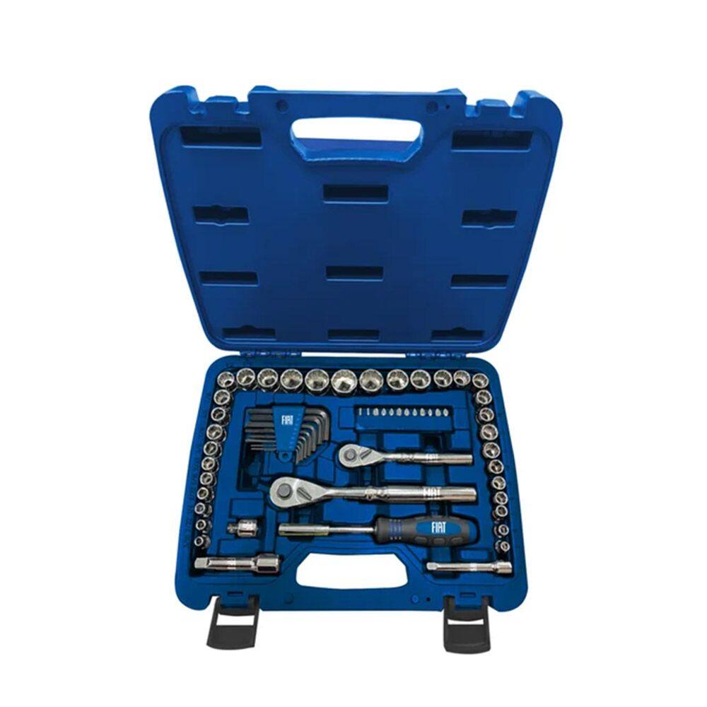 Caixa Kit Ferramentas Cromo Vanadio 58 Peças Curia 58 Fiat