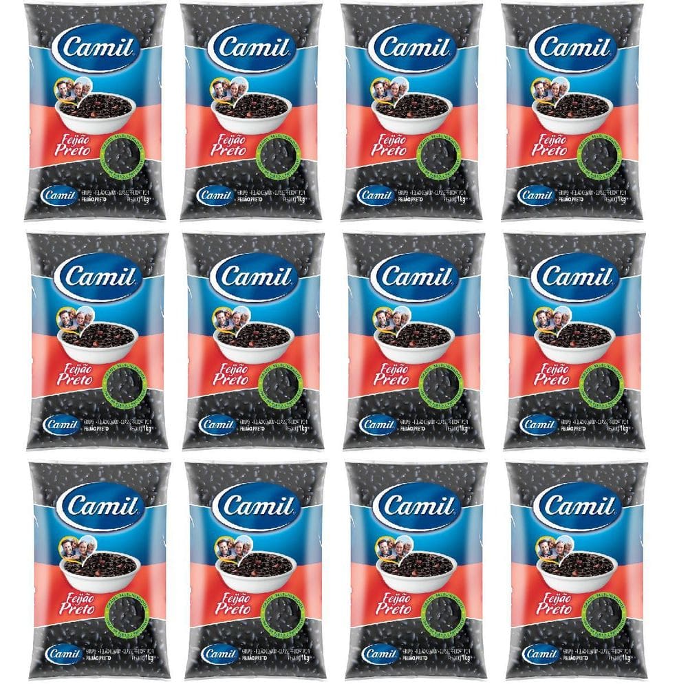 Kit 12 Feijao Preto Tp-1 Camil 1-Kilo Pc.