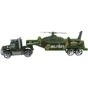 Carreta a Fricção Militar Camuflado Verde Helicóptero