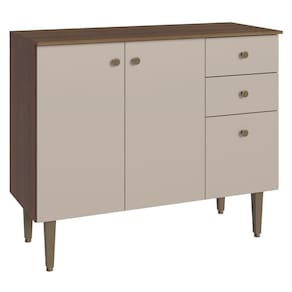 Balcão Gabinete 3 Portas 1 Gaveta Rustic/Crema Gourmet Madesa