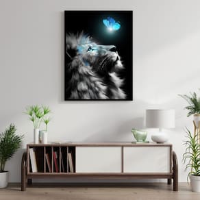 Quadro Decorativo Leão Animal 001 sem Vidro 60cmx80cm