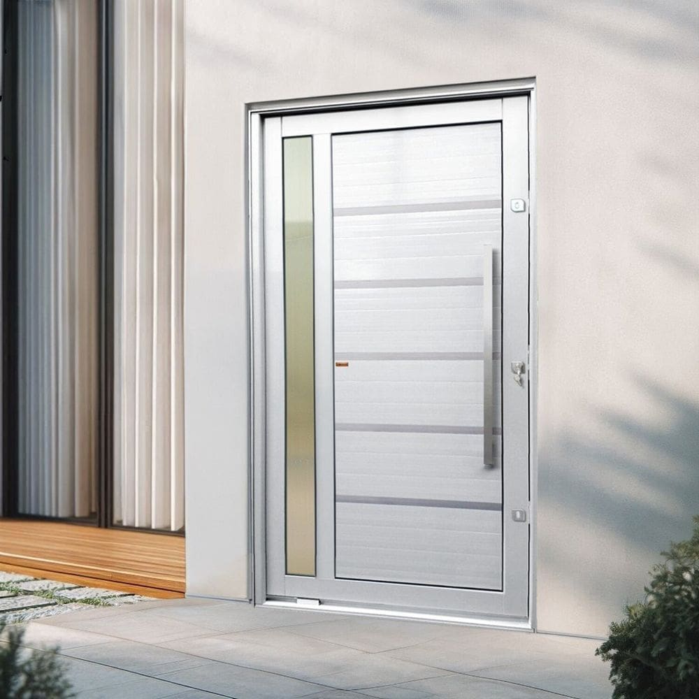 Porta Pivotante Lambril Miraggio com Puxador Lado Direito Elite 240x120 Branco