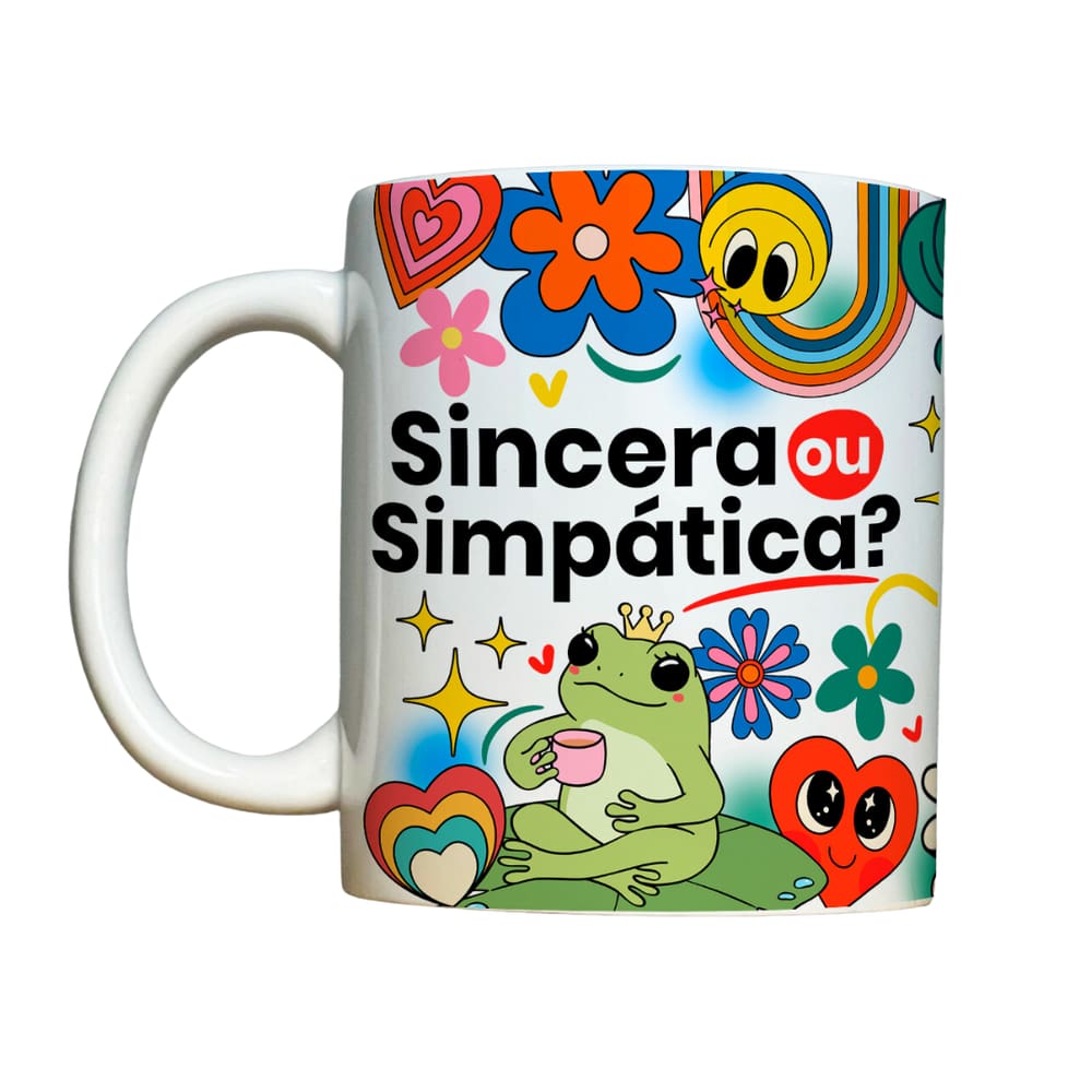 Caneca 325ml Vibes Engraçadas Sincera ou simpática?