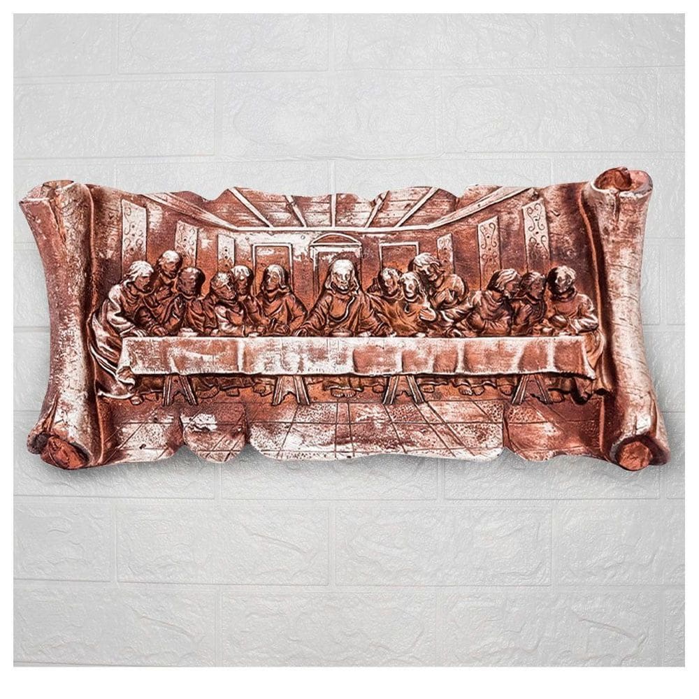 Decoração Enfeite Natal Placa Santa Ceia Natalina 38cm